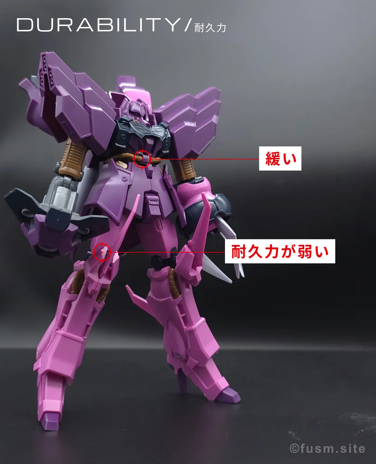 【レビュー】HGUC ローゼン・ズール(episode 7 Ver.) 耐久力が弱い箇所 01