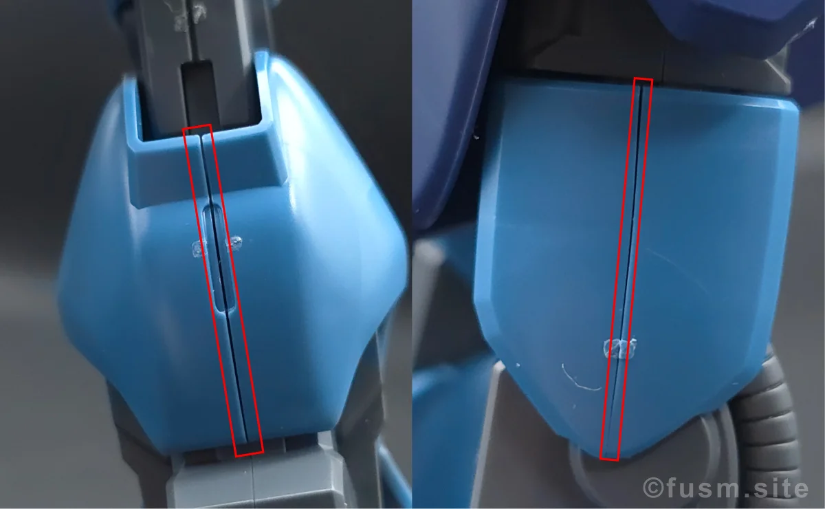 【レビュー】HGUC シュツルム・ガルス 脚部ディテール 合わせ目 01