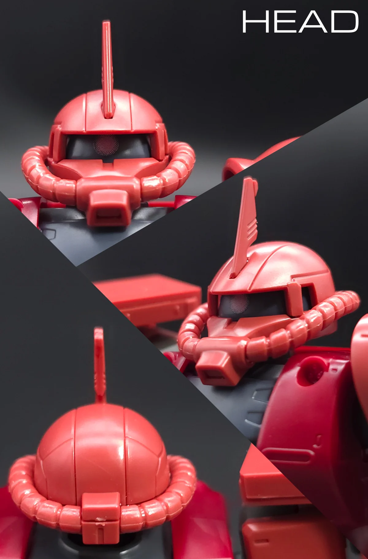 HG シャア専用ザクII 赤い彗星Ver. レビュー 頭部ディテール 01