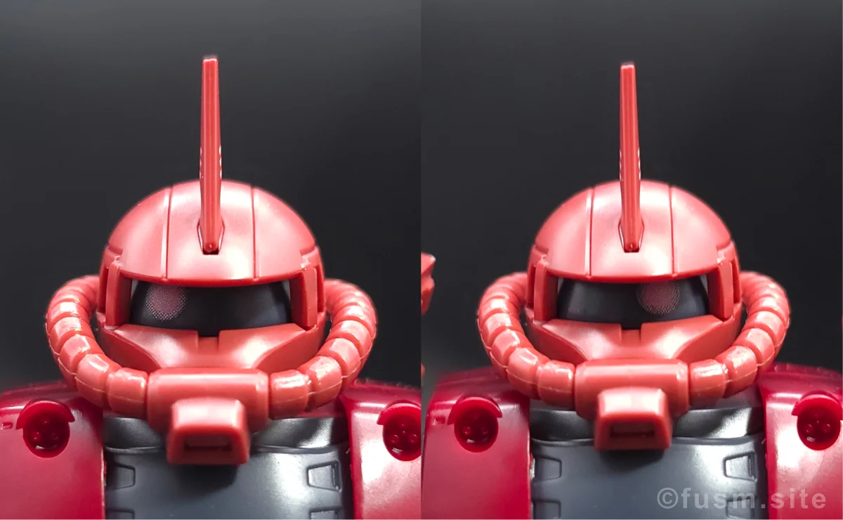 HG シャア専用ザクII 赤い彗星Ver. レビュー 頭部ディテール ギミック 01