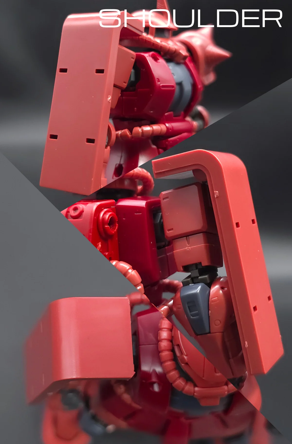 HG シャア専用ザクII 赤い彗星Ver. レビュー 肩ディテール 02