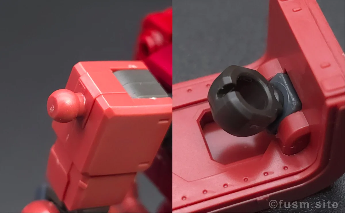 HG シャア専用ザクII 赤い彗星Ver. レビュー 肩ディテール 03