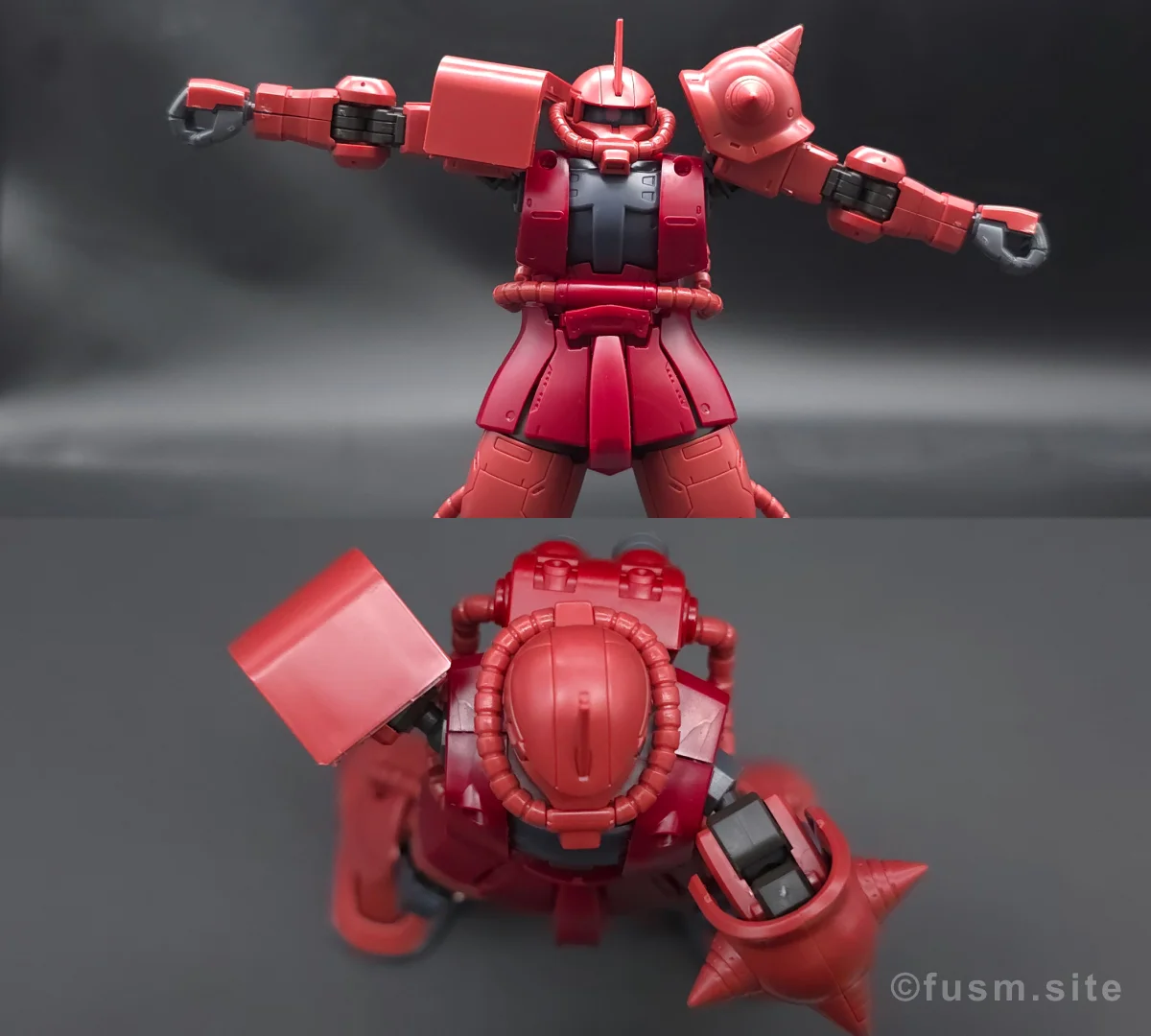HG シャア専用ザクII 赤い彗星Ver. レビュー 肩ディテール 可動域 02