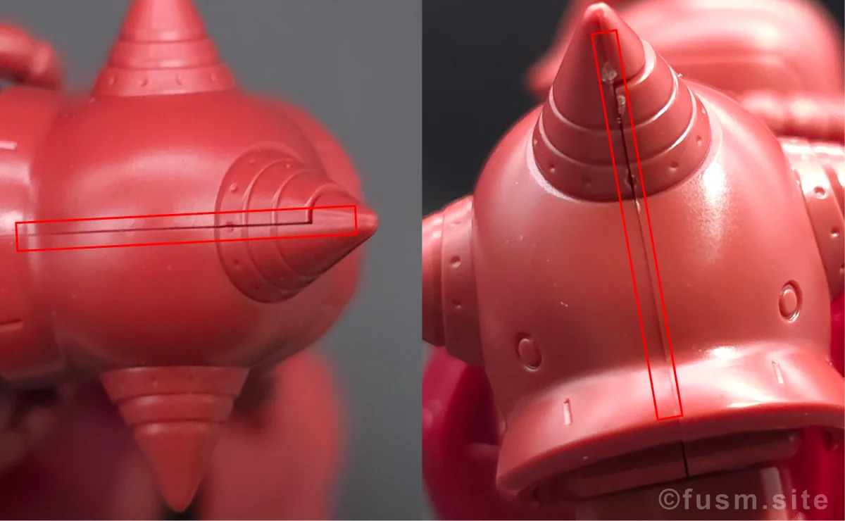 HG シャア専用ザクII 赤い彗星Ver. レビュー 肩ディテール 合わせ目 01