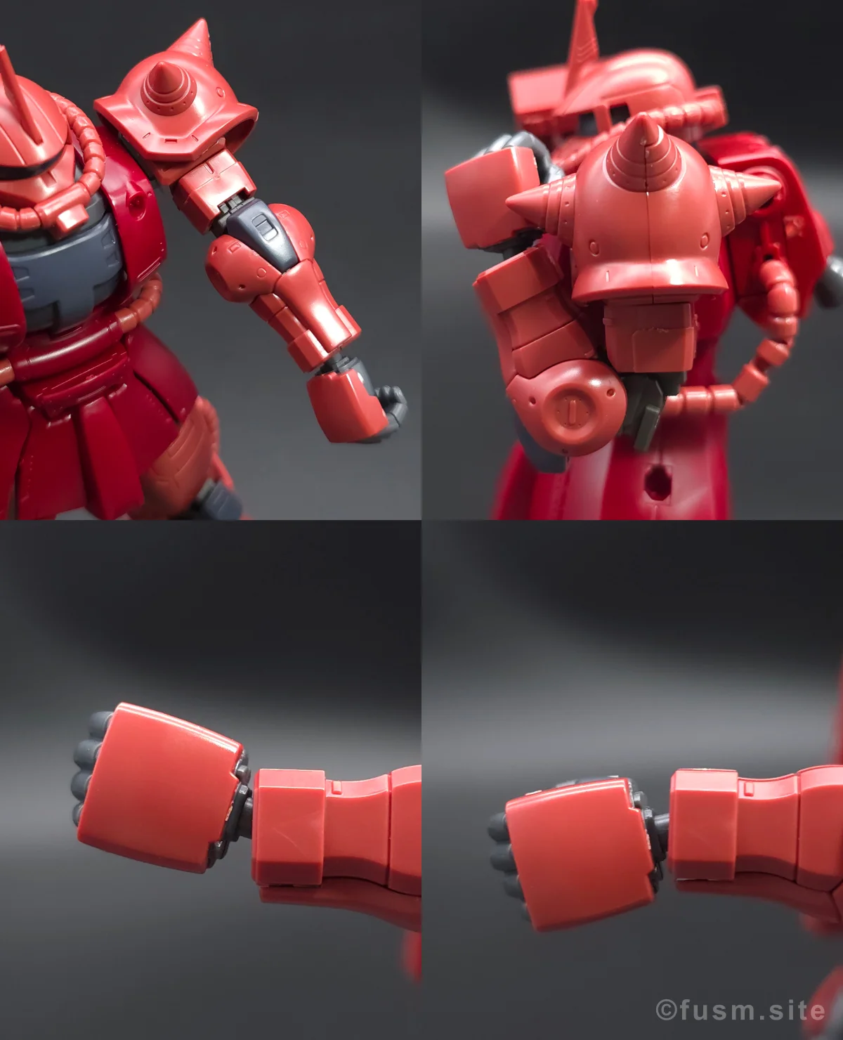 HG シャア専用ザクII 赤い彗星Ver. レビュー 腕部ディテール 可動域 01