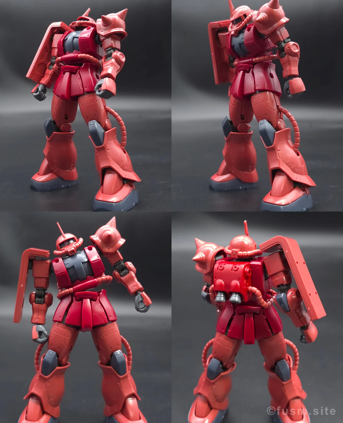 HG シャア専用ザクII 赤い彗星Ver. レビュー 胴体ディテール 可動域 02
