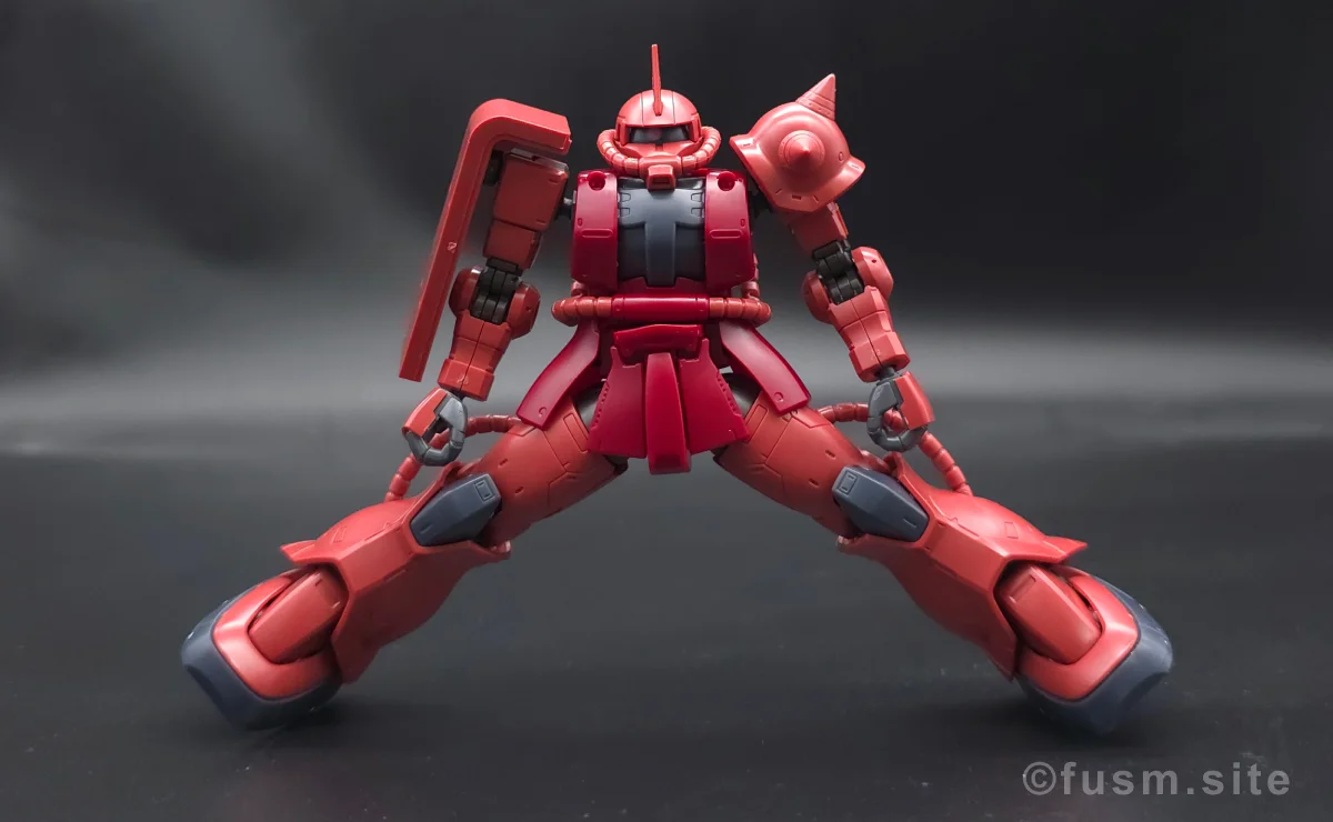 HG シャア専用ザクII 赤い彗星Ver. レビュー 胴体ディテール 可動域 05