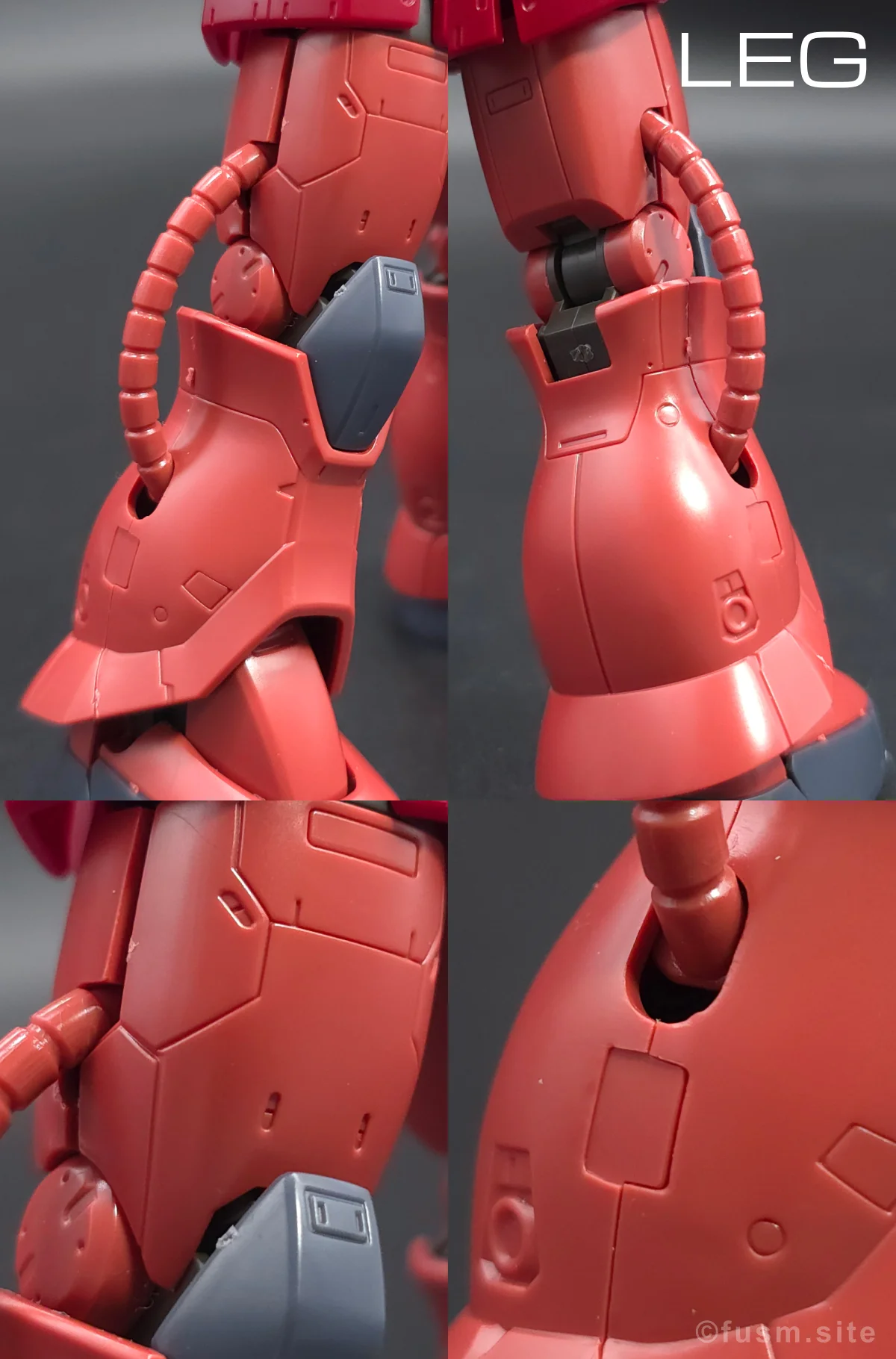 HG シャア専用ザクII 赤い彗星Ver. レビュー 脚部ディテール 01