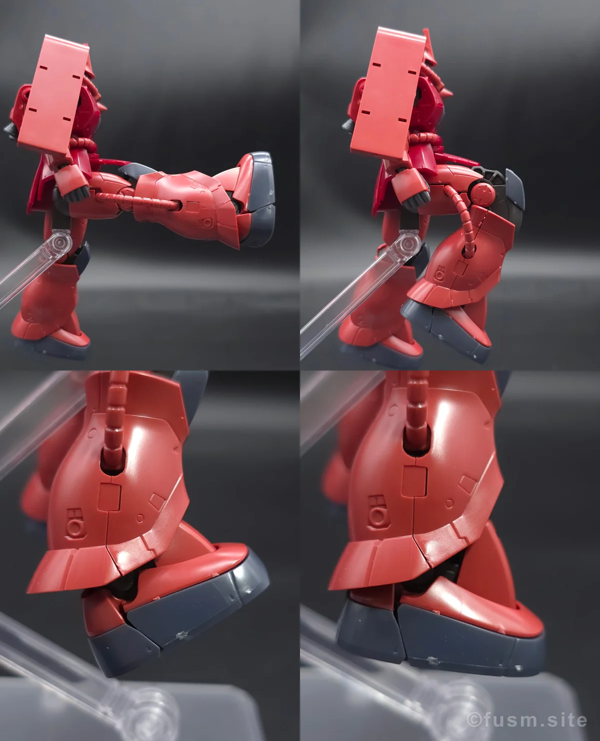 HG シャア専用ザクII 赤い彗星Ver. レビュー 脚部ディテール 可動域 01