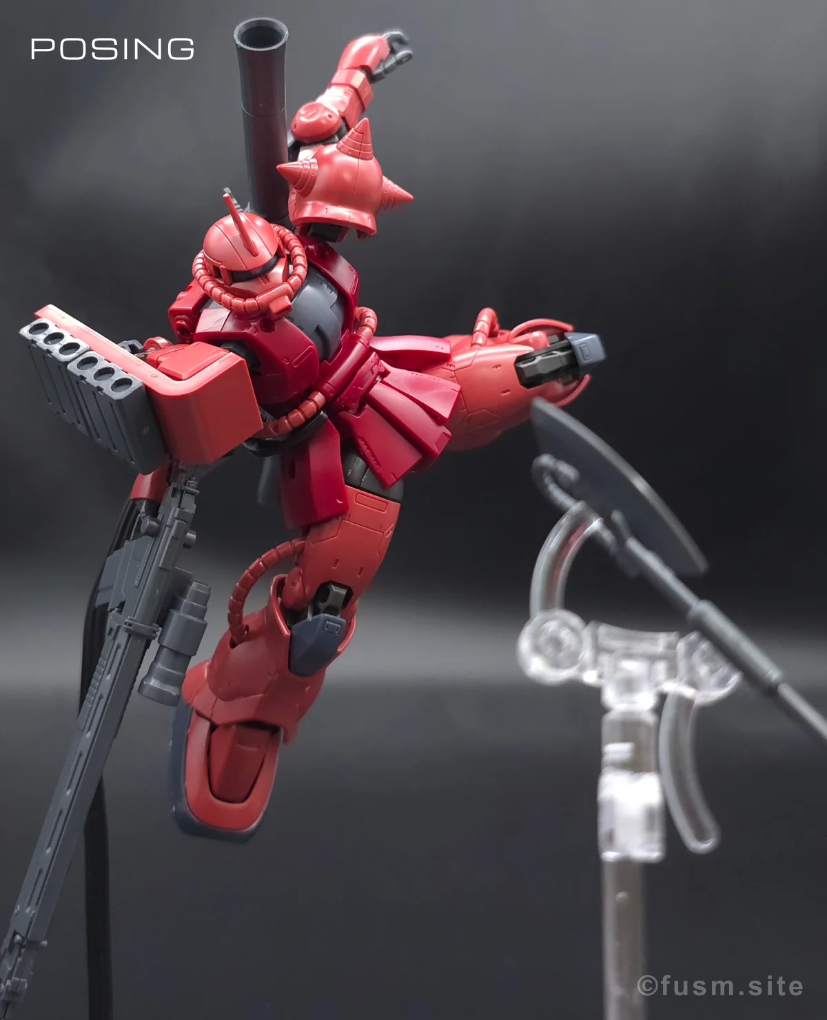 HG シャア専用ザクII 赤い彗星Ver. レビュー ポージング 24