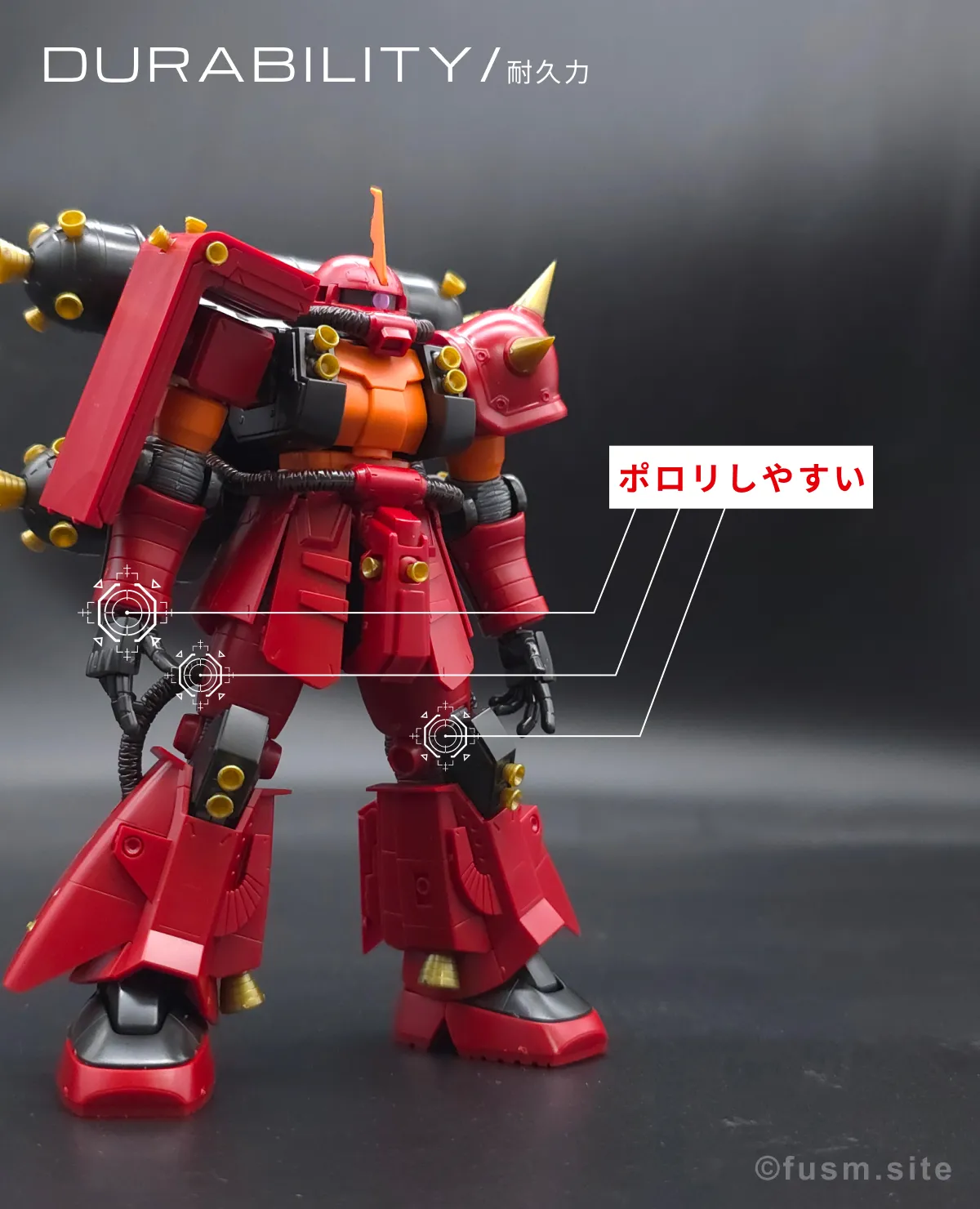 HG サイコ・ザク(ガンダム サンダーボルト版) レビュー 耐久力が弱い箇所 01