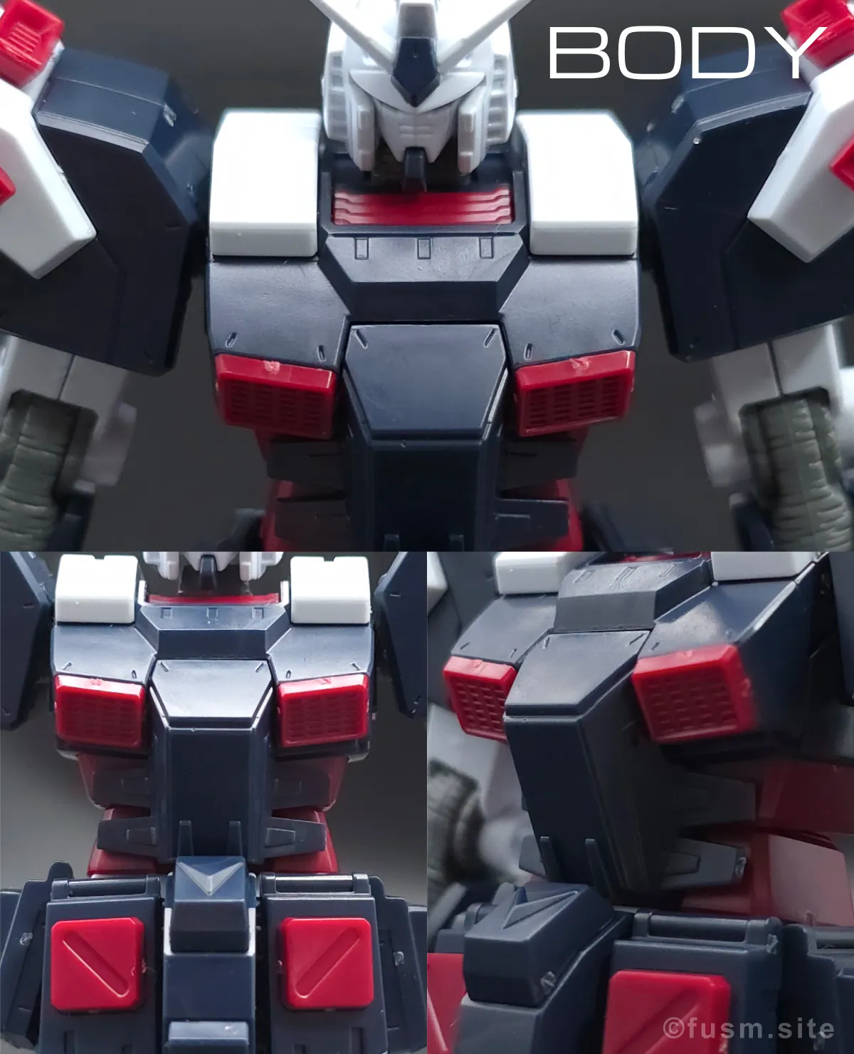 HG フルアーマー・ガンダム(ガンダムサンダーボルト版) レビュー 胴体ディテール 01