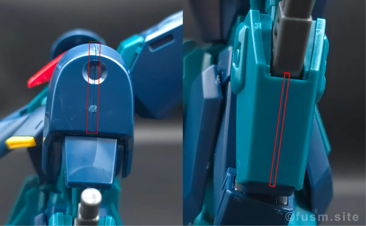 HGUC ギャプラン レビュー 腕部ディテール 合わせ目 01