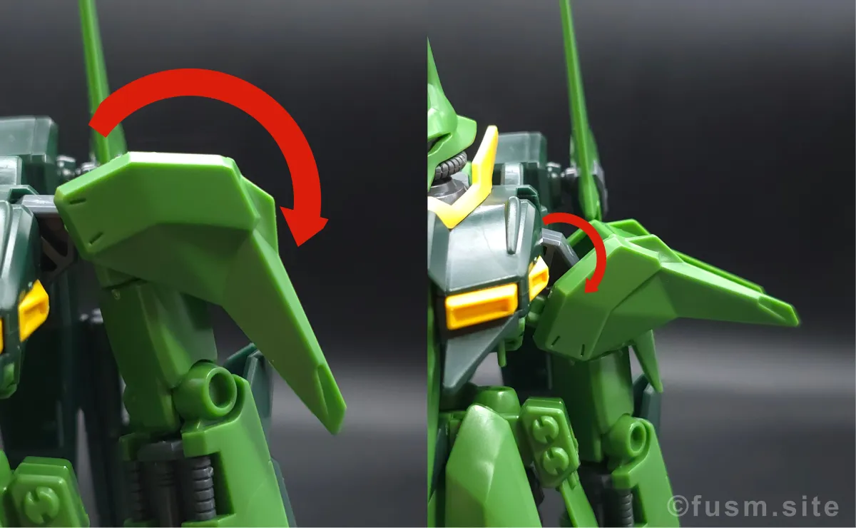 HGUC バウ(量産型) レビュー 肩ディテール 可動域 01