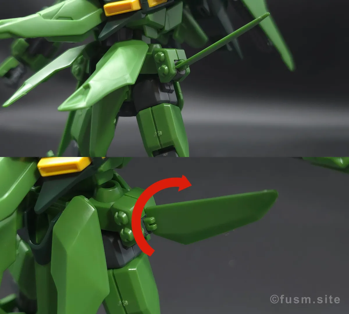 HGUC バウ(量産型) レビュー 胴体ディテール 可動域 01