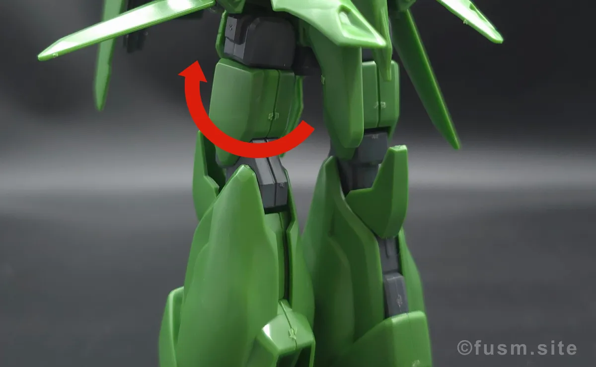 HGUC バウ(量産型) レビュー 脚部ディテール 可動域 02