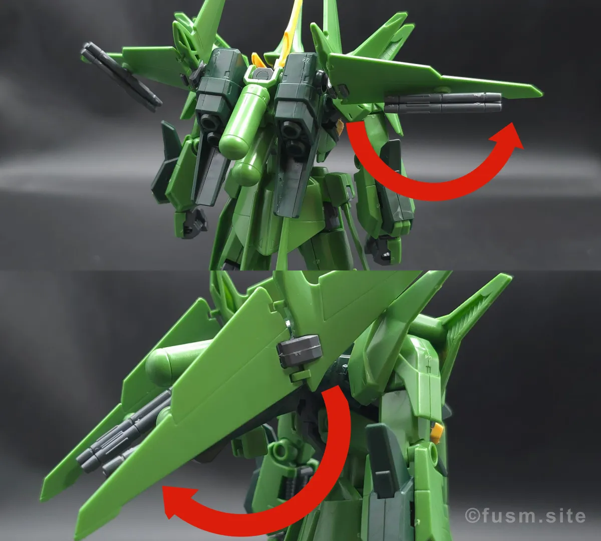 HGUC バウ(量産型) レビュー バックパックレビュー 可動域 01
