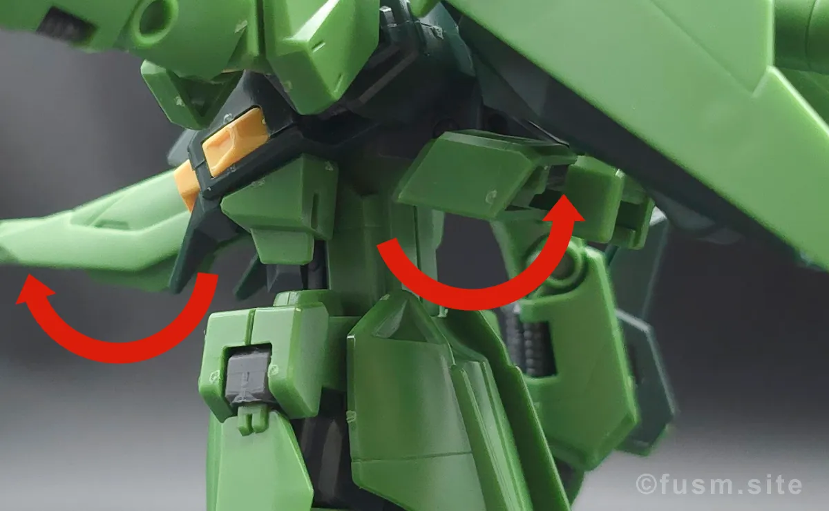 HGUC バウ(量産型) レビュー バックパックレビュー 可動域 03