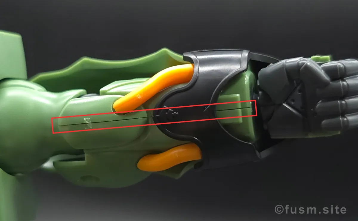 HGUC クシャトリヤ レビュー 腕部ディテール 合わせ目 01