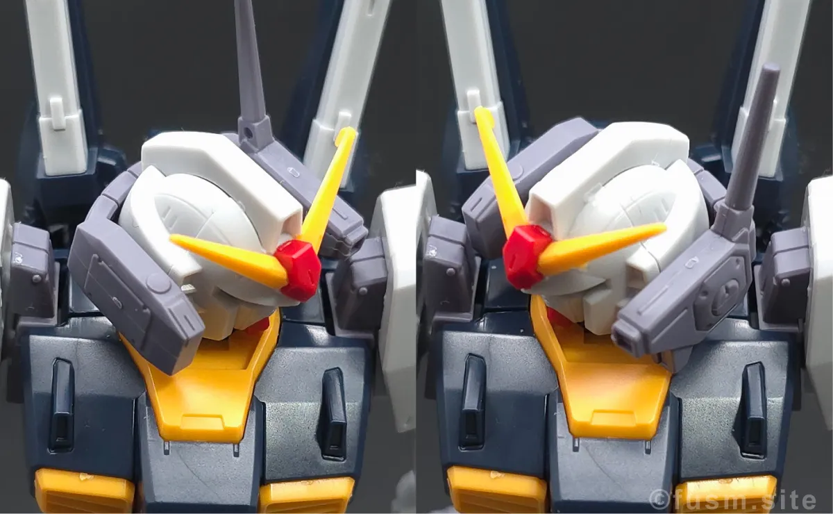 HGUC ガンダムMk-II(エゥーゴ仕様) レビュー 頭部ディテール 可動域 02