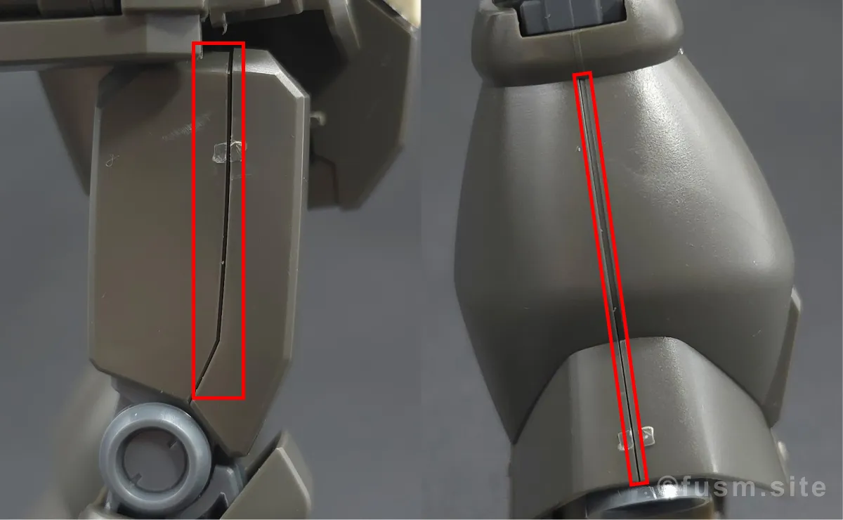 HGUC ジェガン(エコーズ仕様) レビュー 脚部ディテール 合わせ目 01