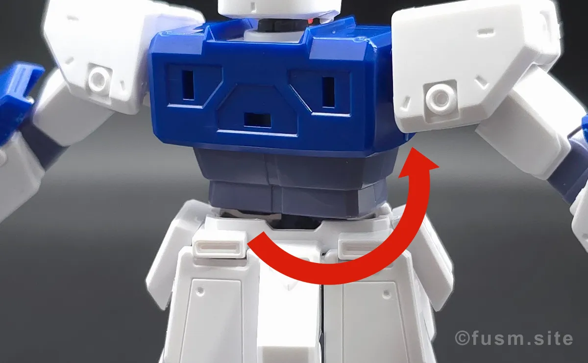 HGUC ガンダム NT-1[アレックス] レビュー 胴体ディテール 可動域 03