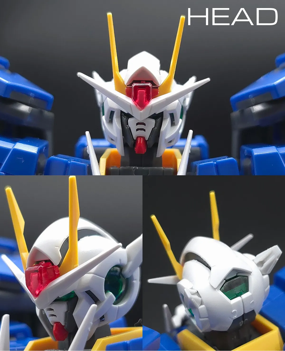 RG GN-0000+GNR-010 ダブルオーライザー レビュー 頭部ディテール 01