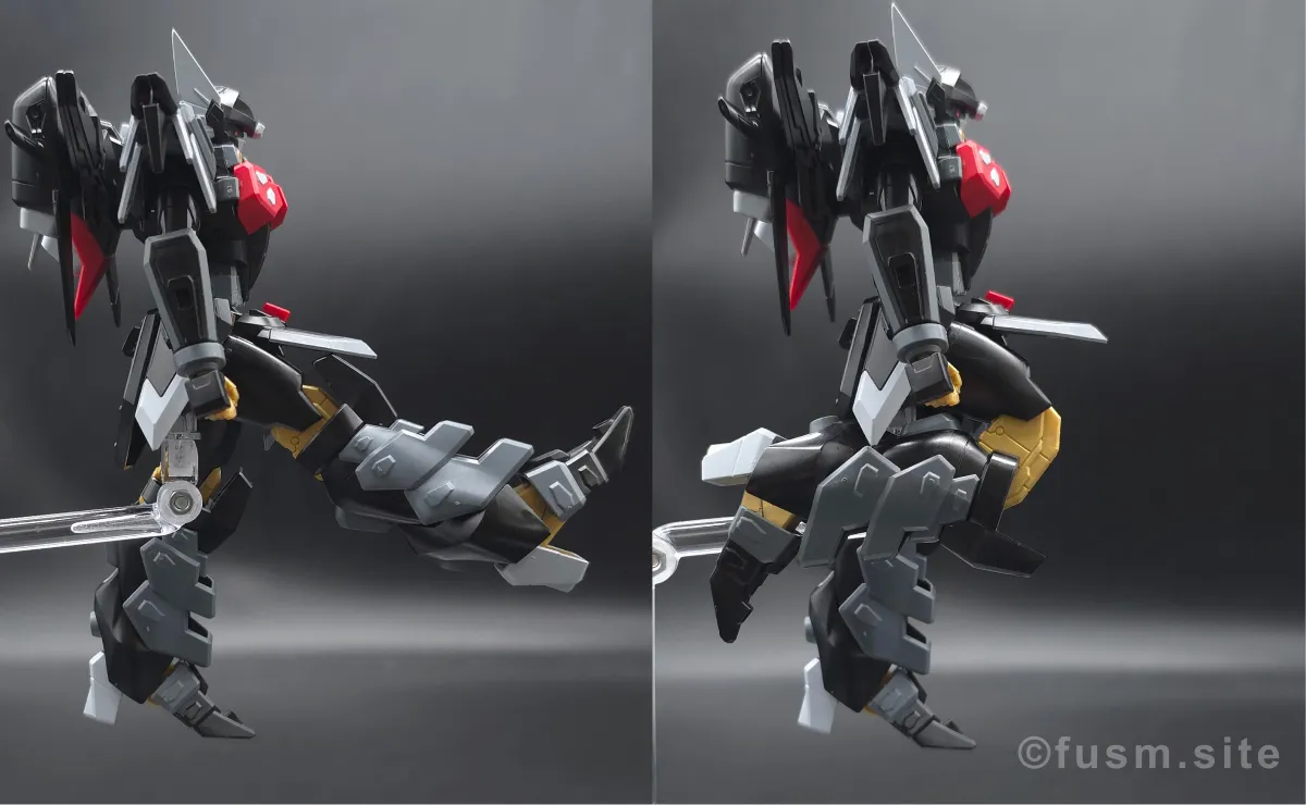 HG ブラックナイトスコードシヴァ レビュー 脚部ディテール 可動域 02