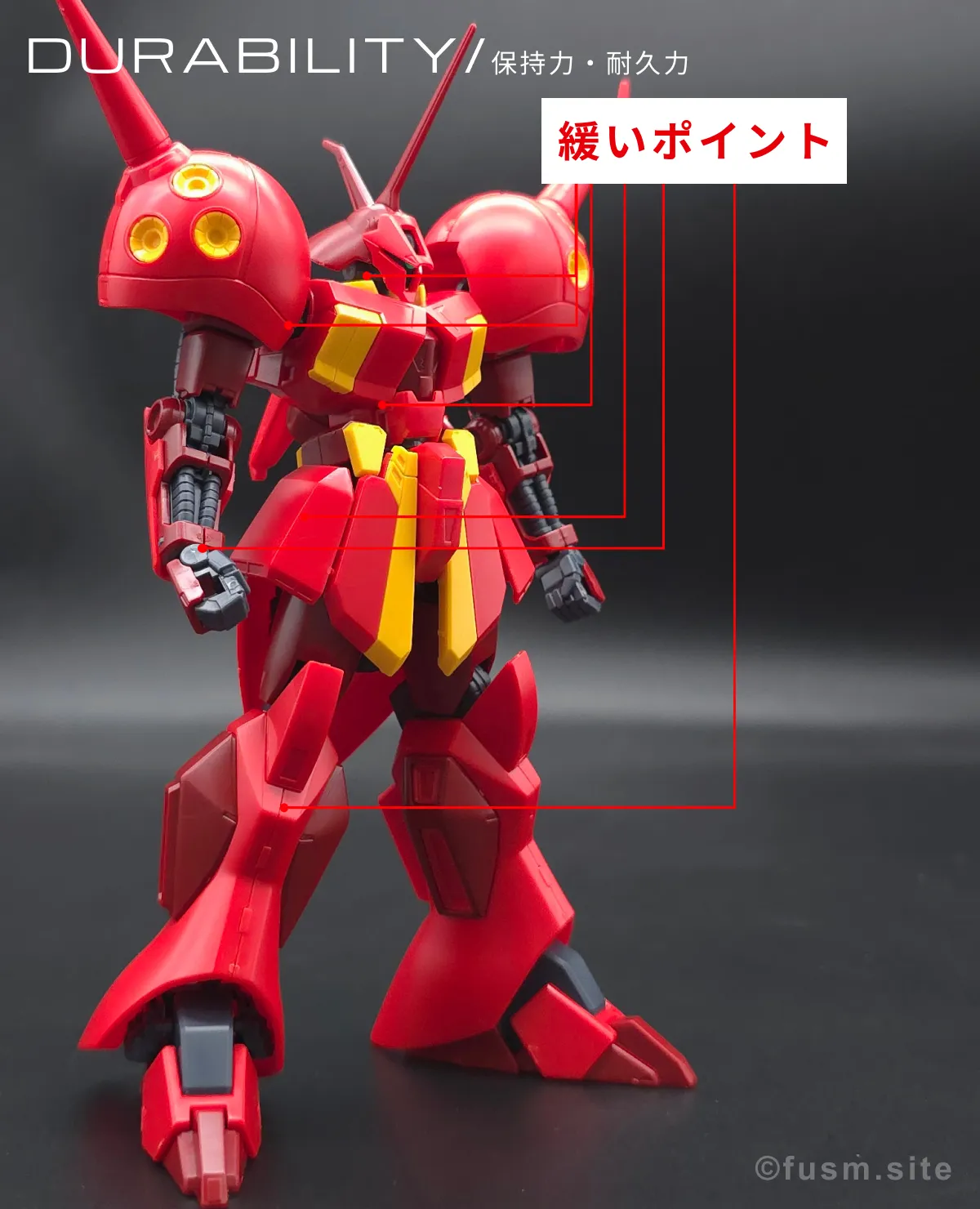 HGUC R・ジャジャ レビュー 耐久力が弱い箇所 01