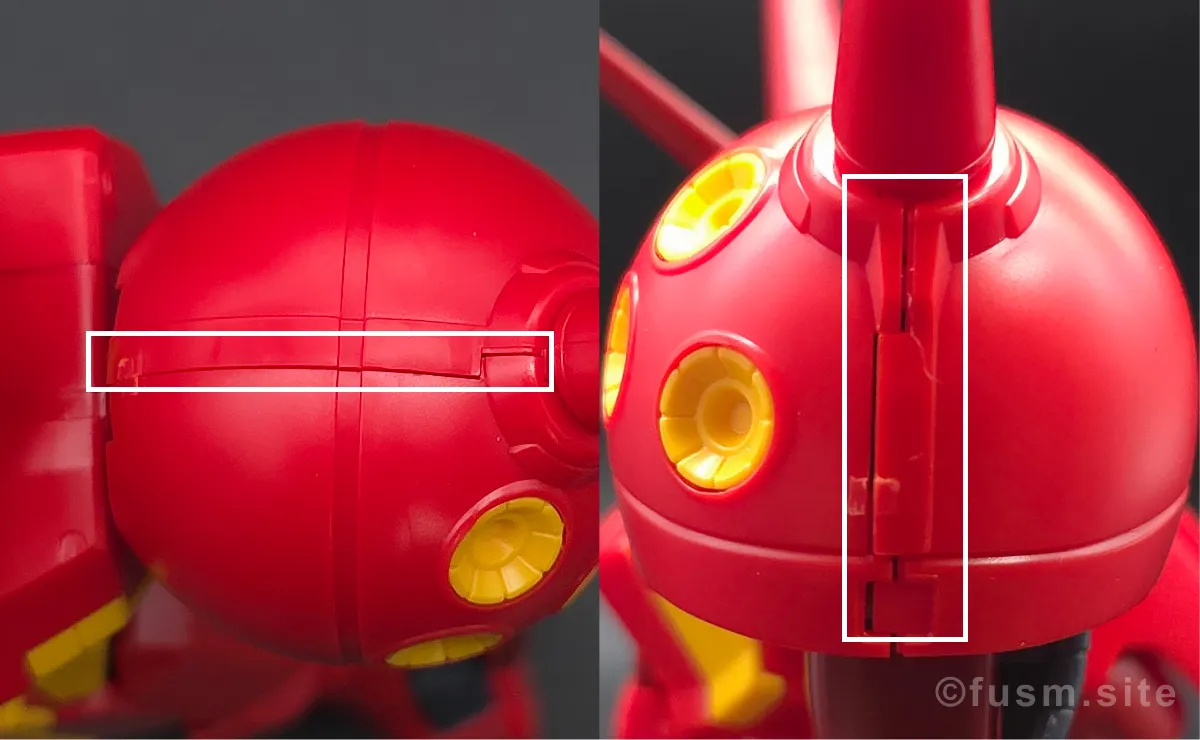 HGUC R・ジャジャ レビュー 肩ディテール 合わせ目