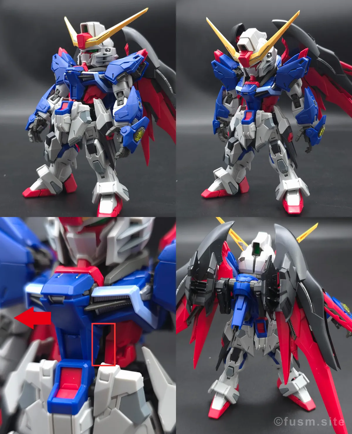 MGSD デスティニーガンダム レビュー 胴体ディテール ギミック 可動域 01