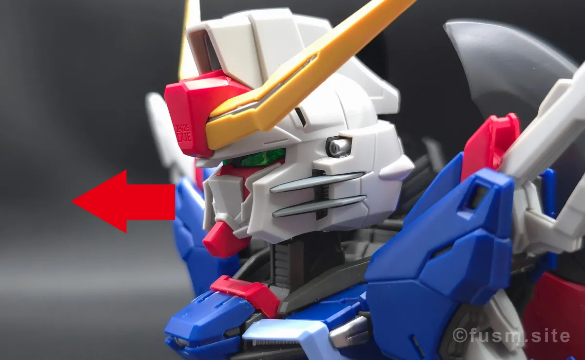 MGSD デスティニーガンダム レビュー 頭部ディテール 可動域 02