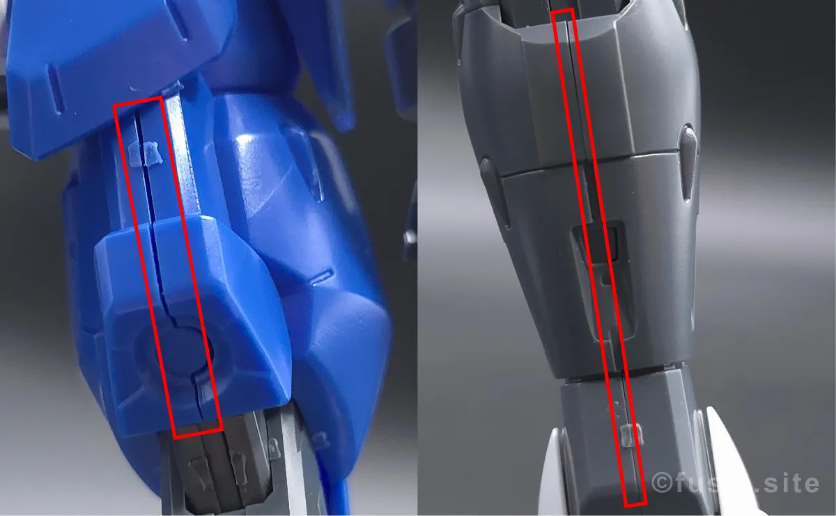 HG ガンダムAGE-1 スパロー レビュー 脚部ディテール 合わせ目 01