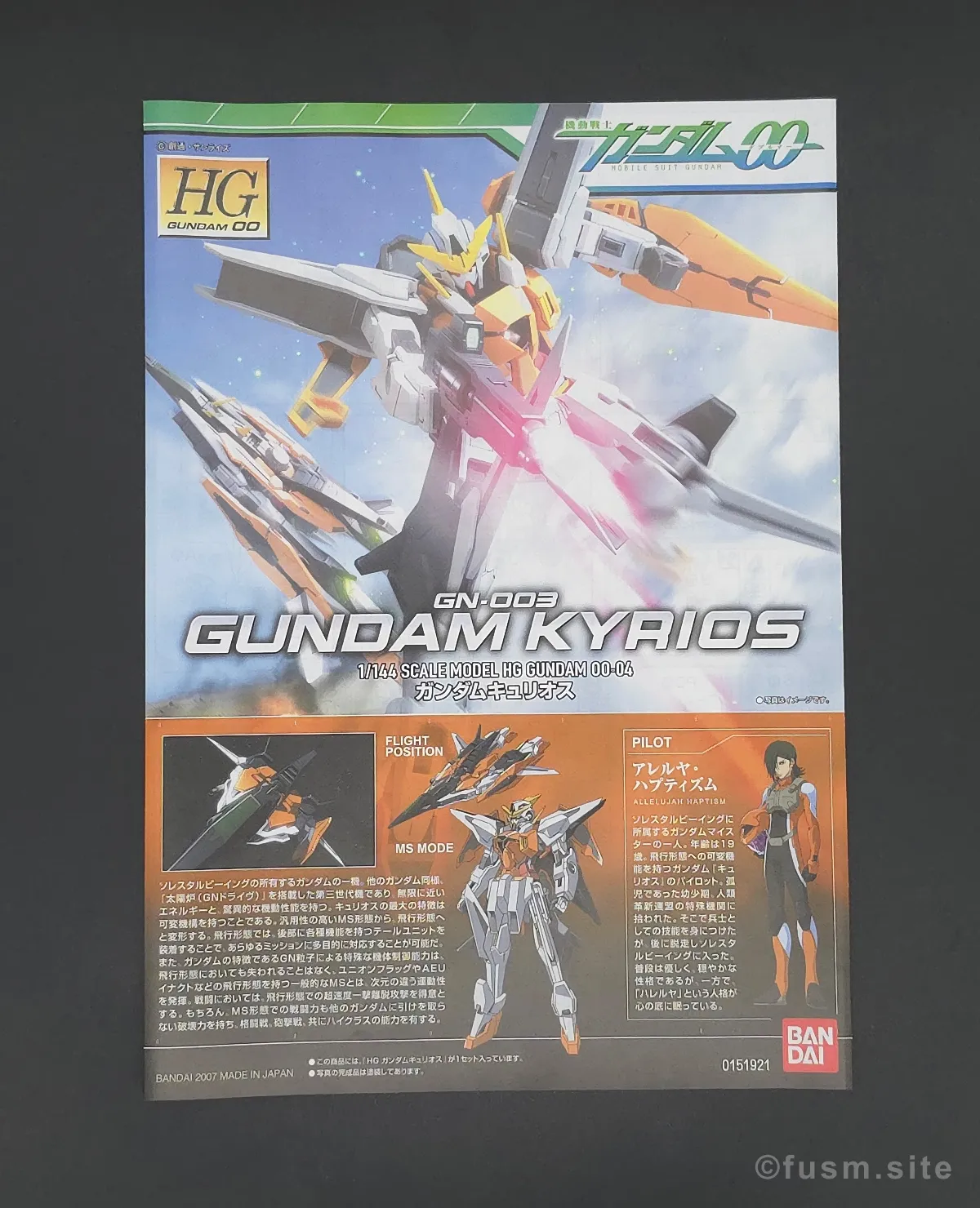 HG ガンダムキュリオス レビュー パッケージ 04