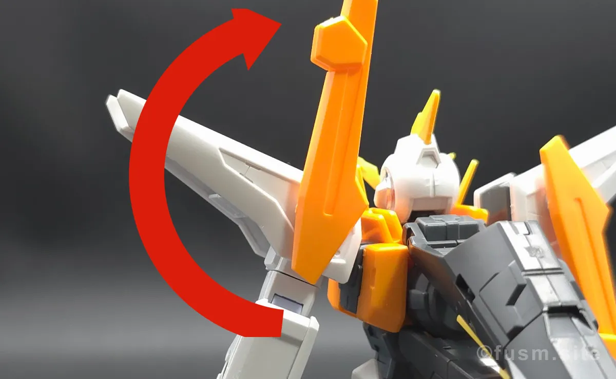 HG ガンダムキュリオス レビュー 肩ディテール 可動域 02