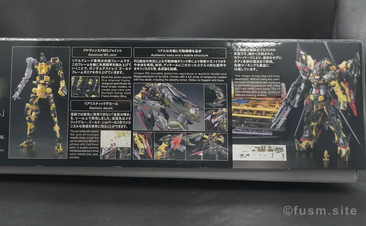 RG ガンダムアストレイ ゴールドフレーム天ミナ レビュー パッケージ 03
