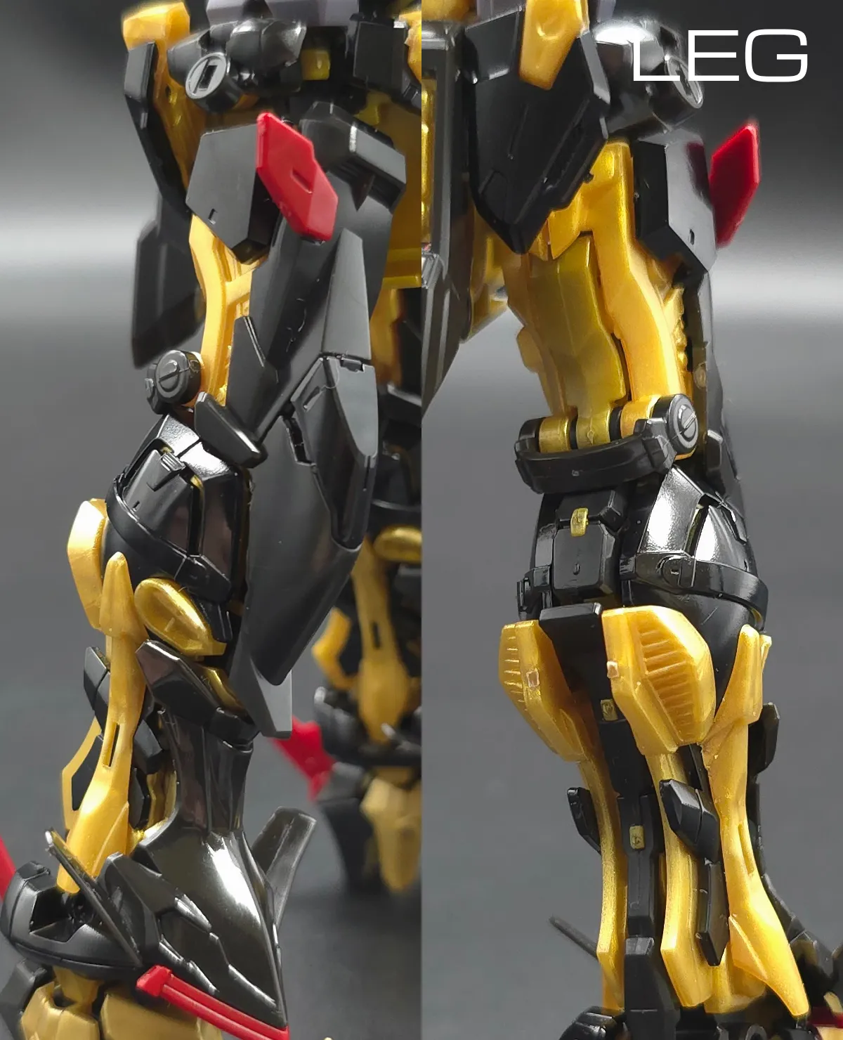RG ガンダムアストレイ ゴールドフレーム天ミナ レビュー 脚部ディテール 01