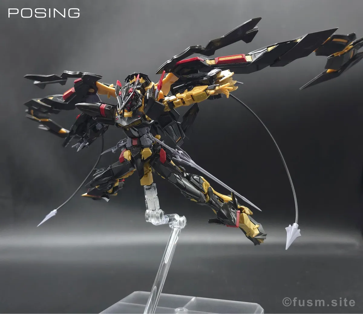 RG ガンダムアストレイ ゴールドフレーム天ミナ レビュー ポージング 14