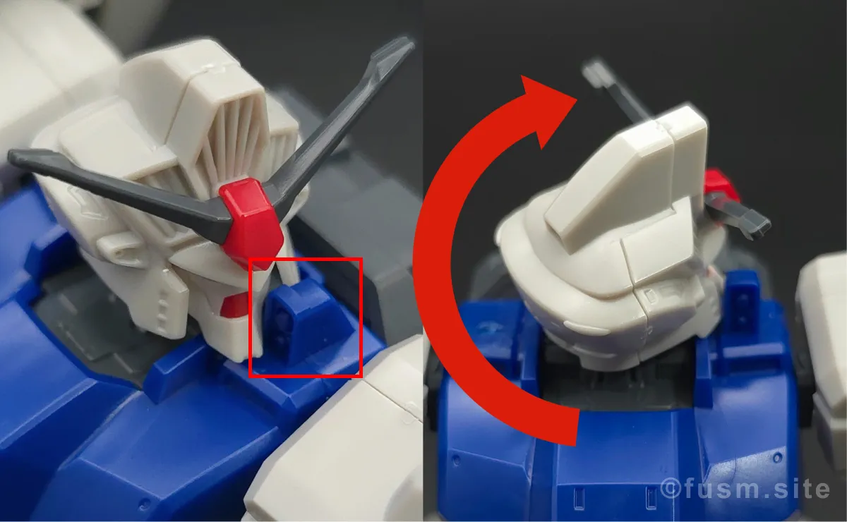 HGUC ガンダムGP02A サイサリス レビュー 頭部ディテール 可動域 02