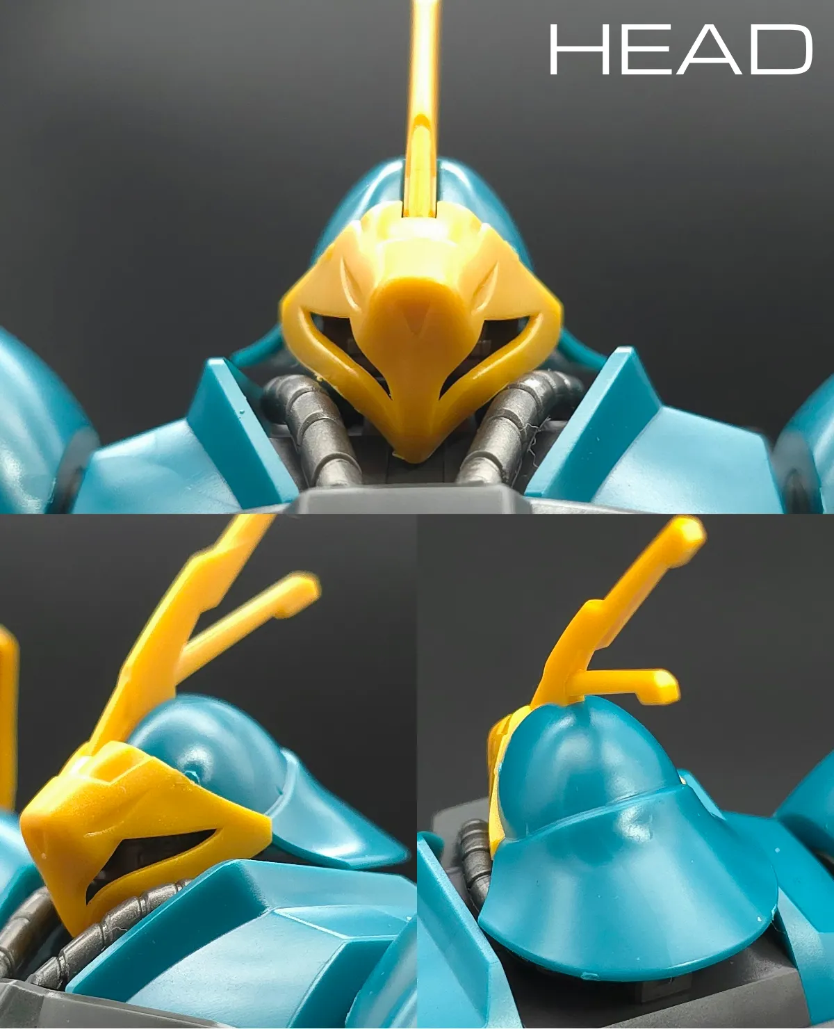 HGUC ヤクト・ドーガ(ギュネイ・ガス専用機) レビュー 頭部ディテール 01