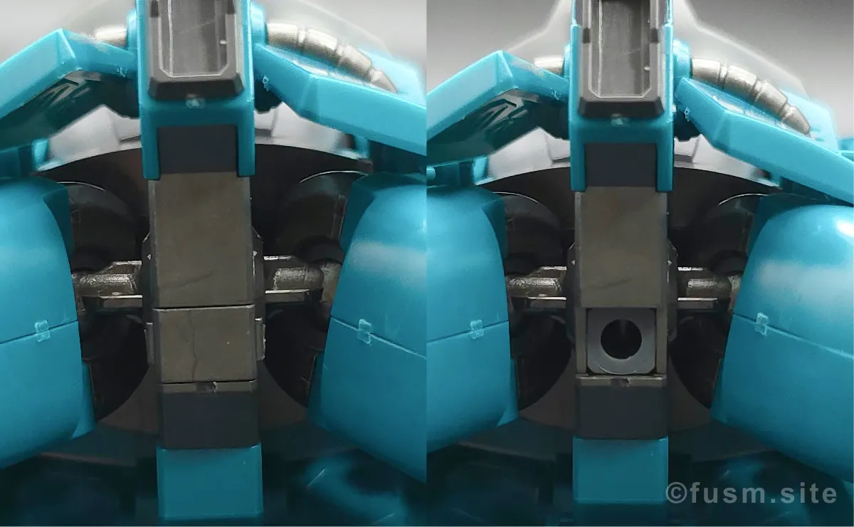 HGUC ヤクト・ドーガ(ギュネイ・ガス専用機) レビュー 胴体ディテール 05