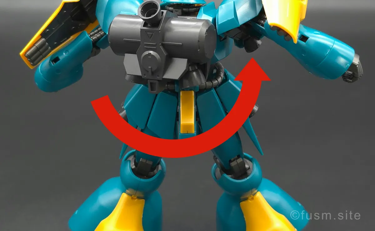 HGUC ヤクト・ドーガ(ギュネイ・ガス専用機) レビュー 胴体ディテール 可動域 04