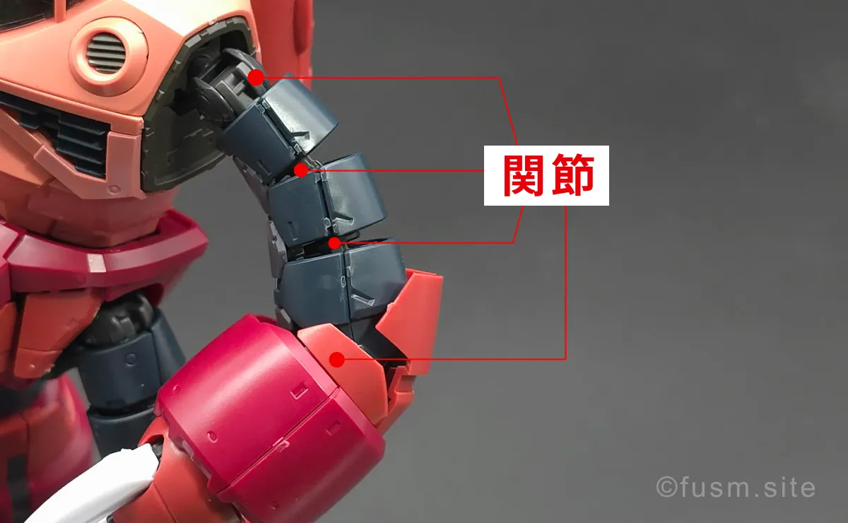 RG MSM-07S シャア専用ズゴック レビュー 腕部ディテール 02